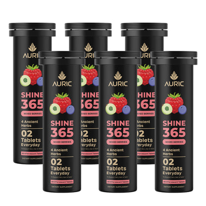 Auric Shine 365 Effervescent Tablets | Mixed Berries Flavour - Dista