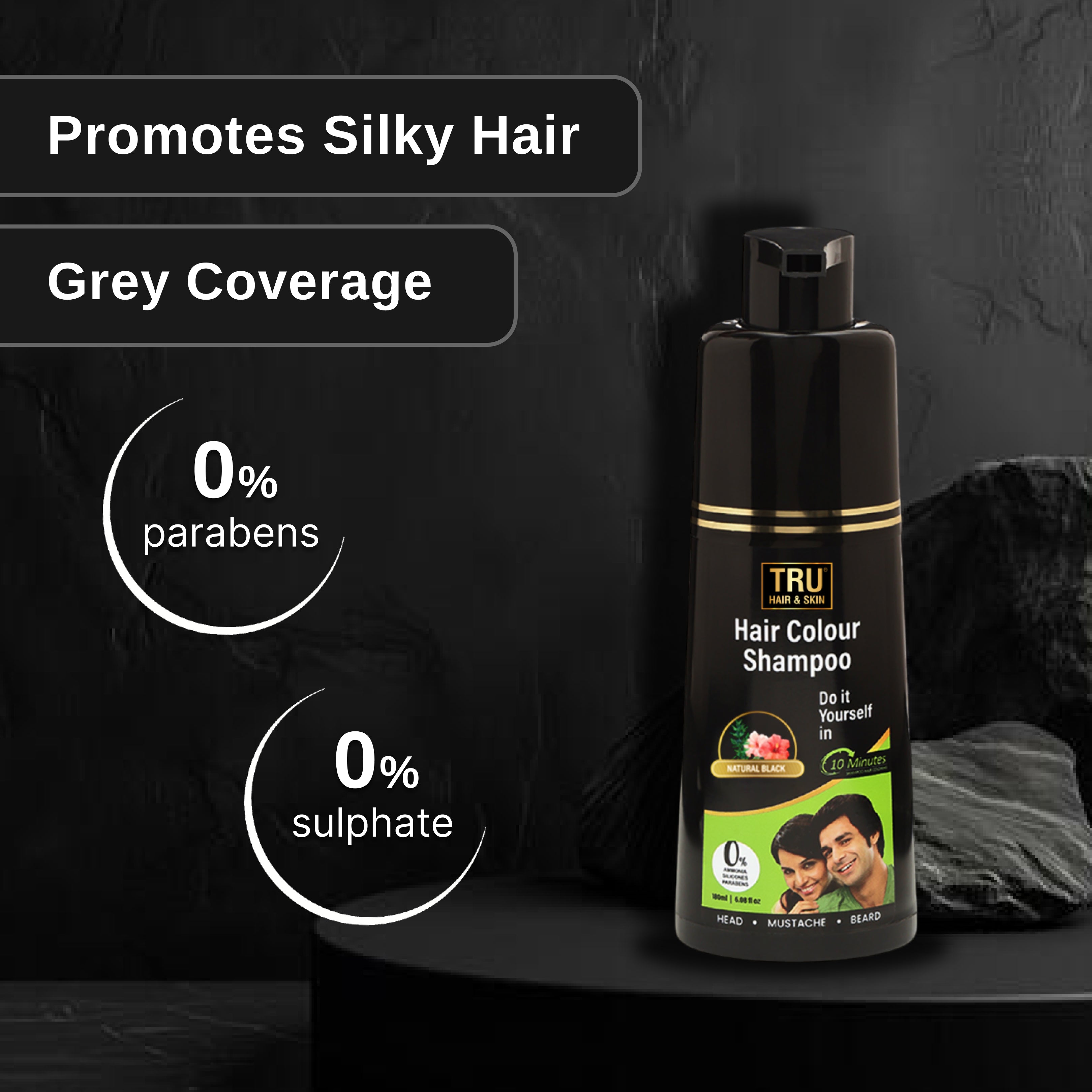 Tru Hair & Skin Black Colour Shampoo - Dista