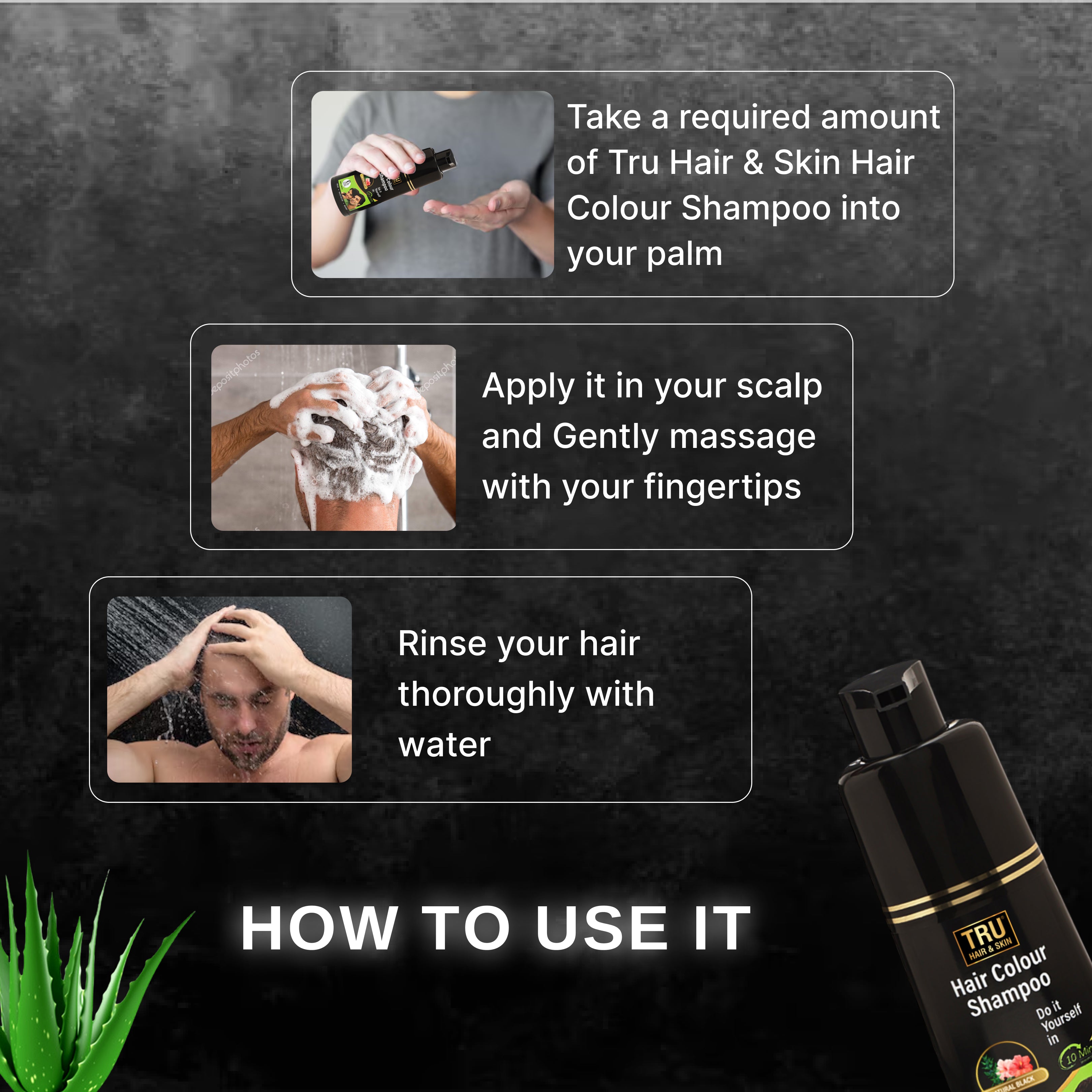 Tru Hair & Skin Black Colour Shampoo - Dista