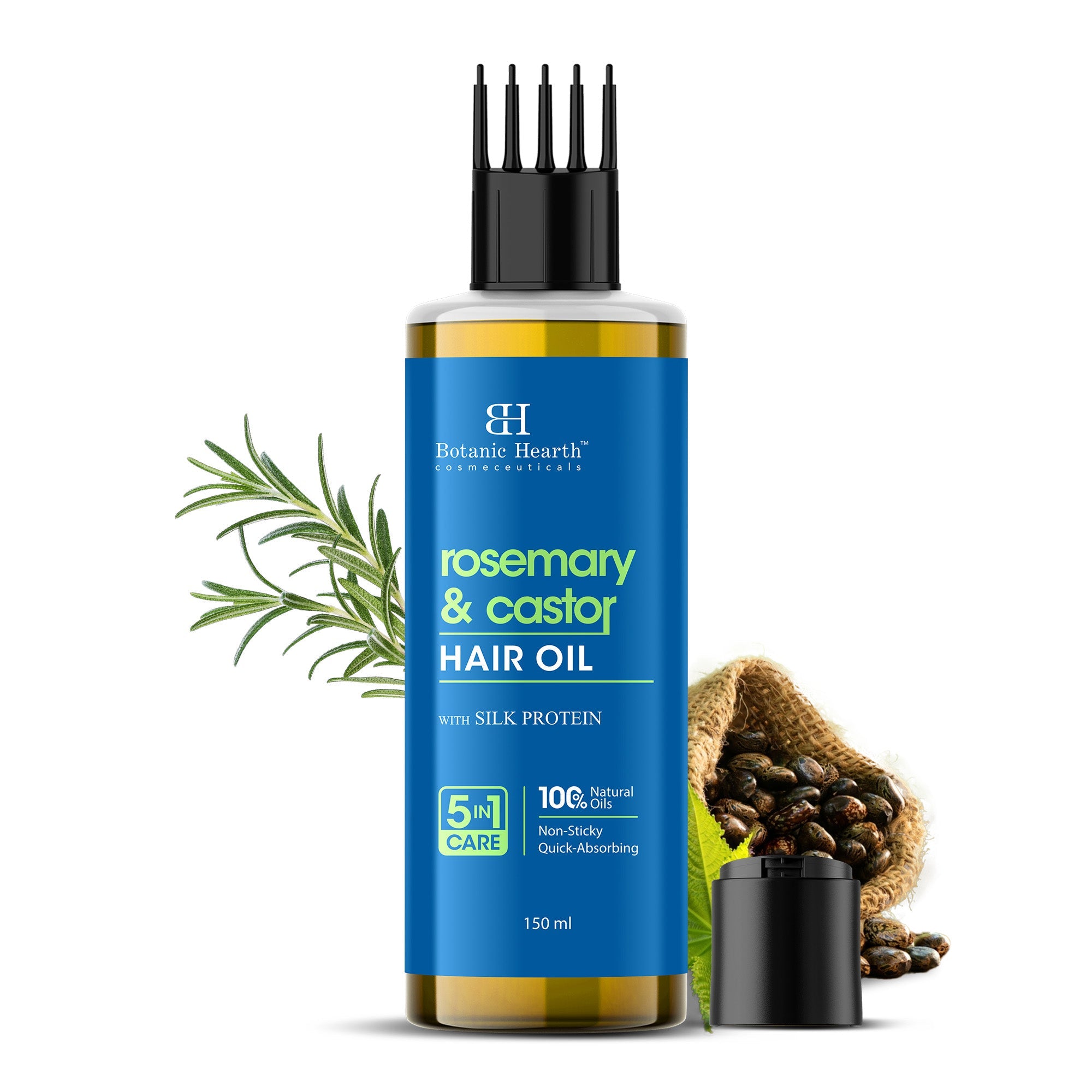 100% Pure Rosemary Castor Oil for Hair Growth - Distacart