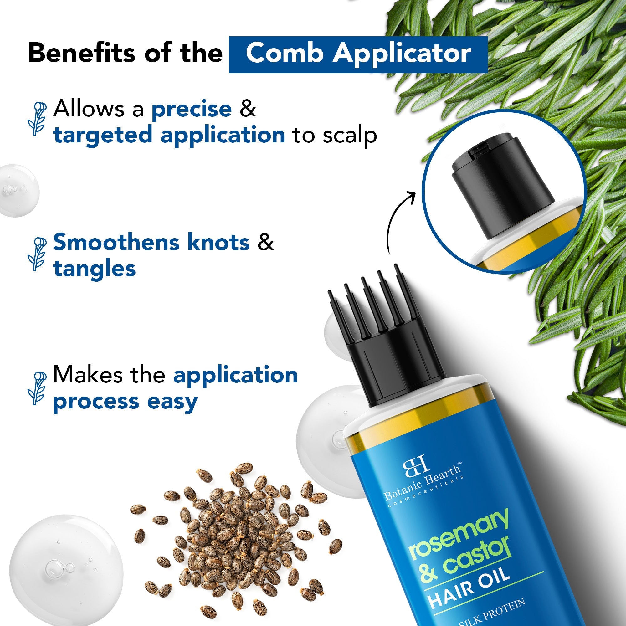 100% Pure Rosemary Castor Oil for Hair Growth - Distacart