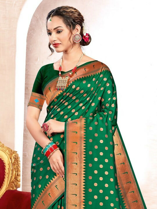 Astita Paithani Silk Green Saree