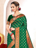 Thumbnail for Astita Paithani Silk Green Saree