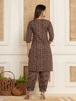Thumbnail for Yufta Cotton Black Workwear Kurta Set With Comfortable Harem Pants - Distacart