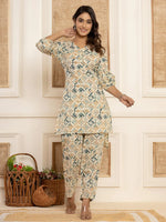 Thumbnail for Yufta Cotton Grey Geometric Prin Co-Ord Set