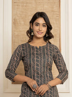 Thumbnail for Yufta Cotton Teal Green Workwear Kurta Set With Comfortable Harem Pants