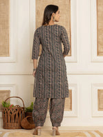 Thumbnail for Yufta Cotton Teal Green Workwear Kurta Set With Comfortable Harem Pants