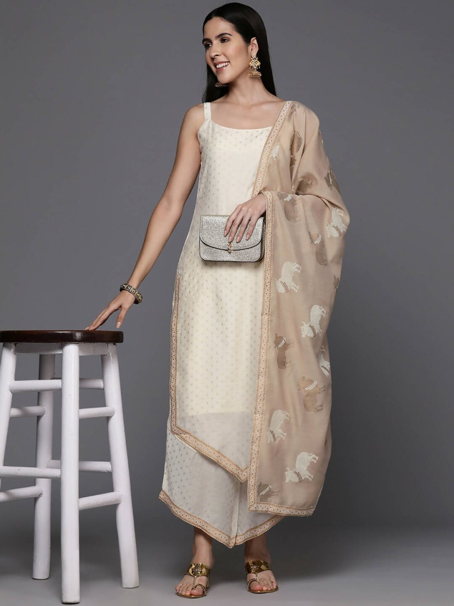 Ahalyaa Womens Kurta Set - Off-white - Distacart
