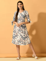 Thumbnail for Myshka Women's White A-Line Party Dress - Distacart