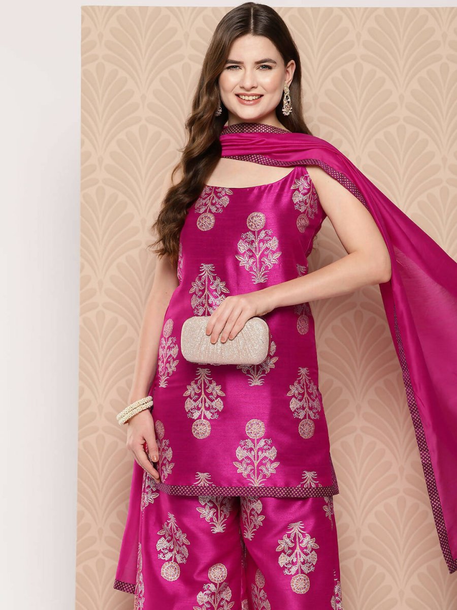 Ahalyaa Women's Traditional wear Kurta Set - Pink - Distacart