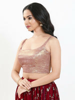 Thumbnail for Joban Fashion Rose Gold Velvet Padded Blouse With Square Neck Sleeveless - Distacart