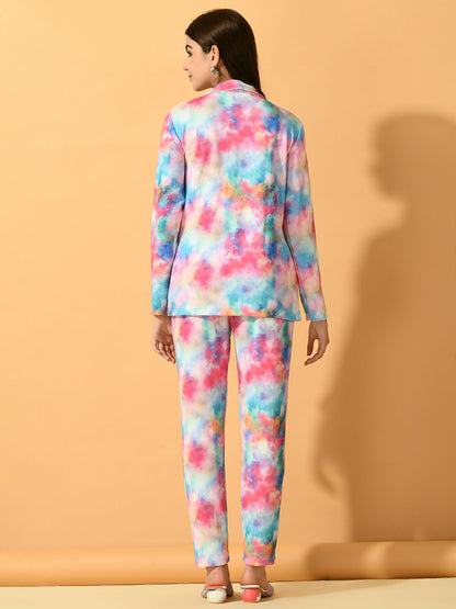 Myshka Women's Multi Printed Coat With Trousers - Distacart