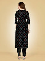 Thumbnail for Jyoti Fashion Women's Black Viscose Rayon Embroidered Kurta Pant Set - Distacart