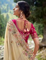 Thumbnail for Evanik Pure soft zimmy choo silk embroidery Sequence work Saree with UnStitched Blouse
