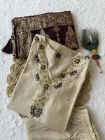 Thumbnail for Lorenvalley Fashion Cream Roman Silk Hand Work Kurta Pant with Dupatta