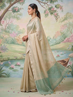 Thumbnail for Anaita Cream Tissue Saree With Blouse - Distacart