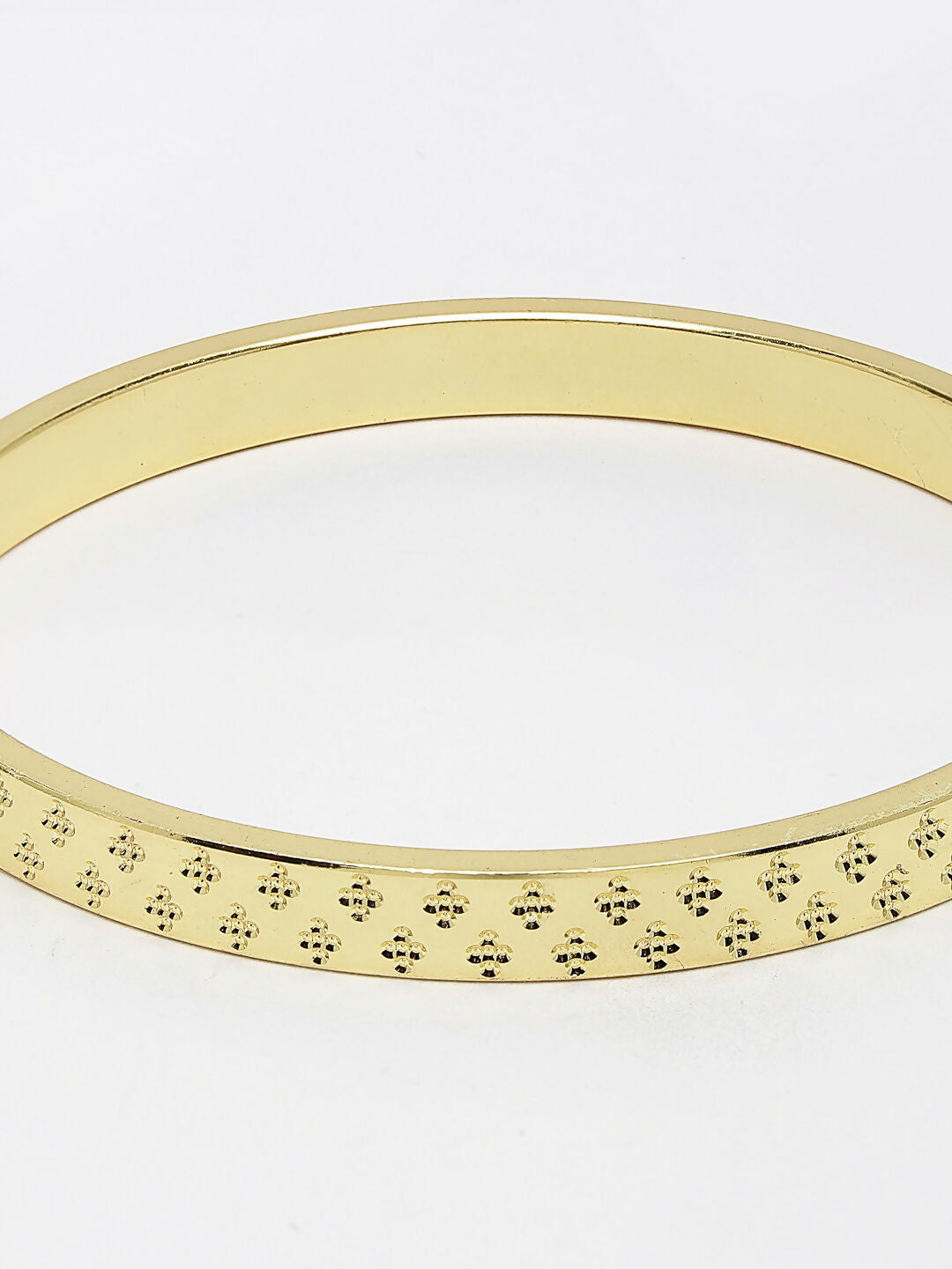 NVR Men's Gold-Plated Stainless Steel Kada Bracelet - Distacart