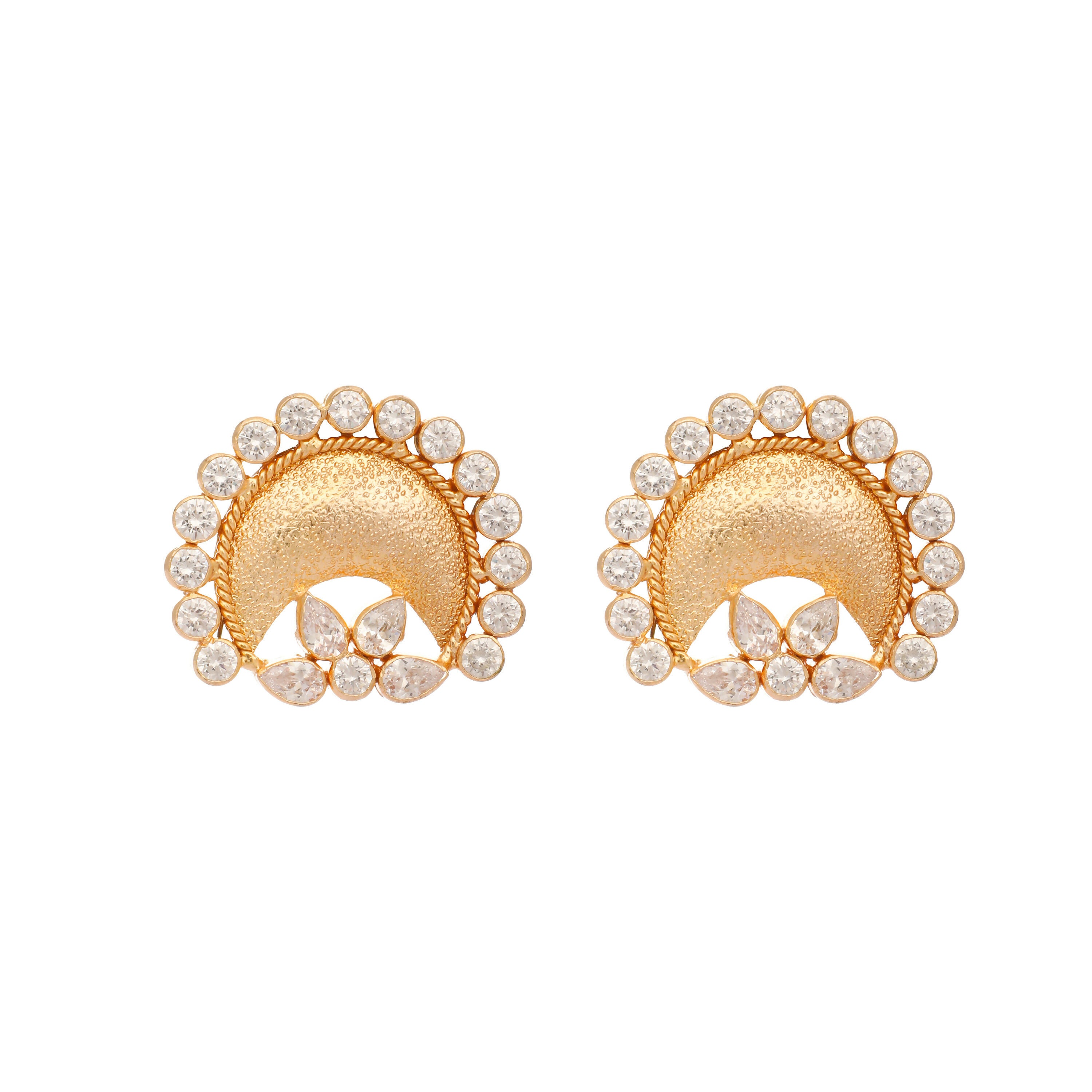 Nuyug 22K Gold Plated Crescent Glow Earrings