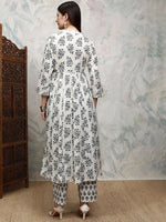 Thumbnail for Vishudh Floral Printed A Line Kurta with Trousers - Distacart