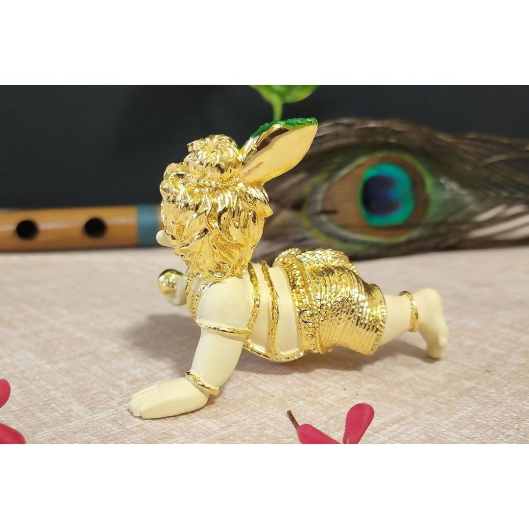 Gold Art India Silver Plated Matte Laddu Gopal Idol - Distacart
