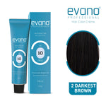 Thumbnail for Evano Professional Creme Hair Colour Darkest Brown for Women & Men - Distacart