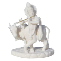 Thumbnail for Handicrafts Paradise Carved In Resin Krishna with Cow - Distacart