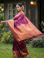 Thumbnail for Shree Shyam Fashion Purple Silk Blend Saree - Distacart