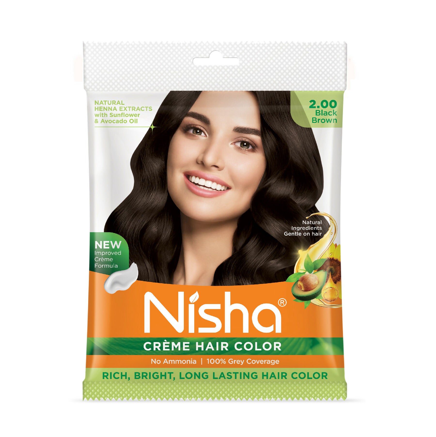 Nisha Creme Hair Color for Women-Black Brown - Distacart