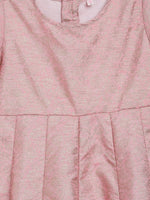 Thumbnail for Ahalyaa Pink Poly Silk Gold Print Girl's Kids Dress For Girls - Distacart