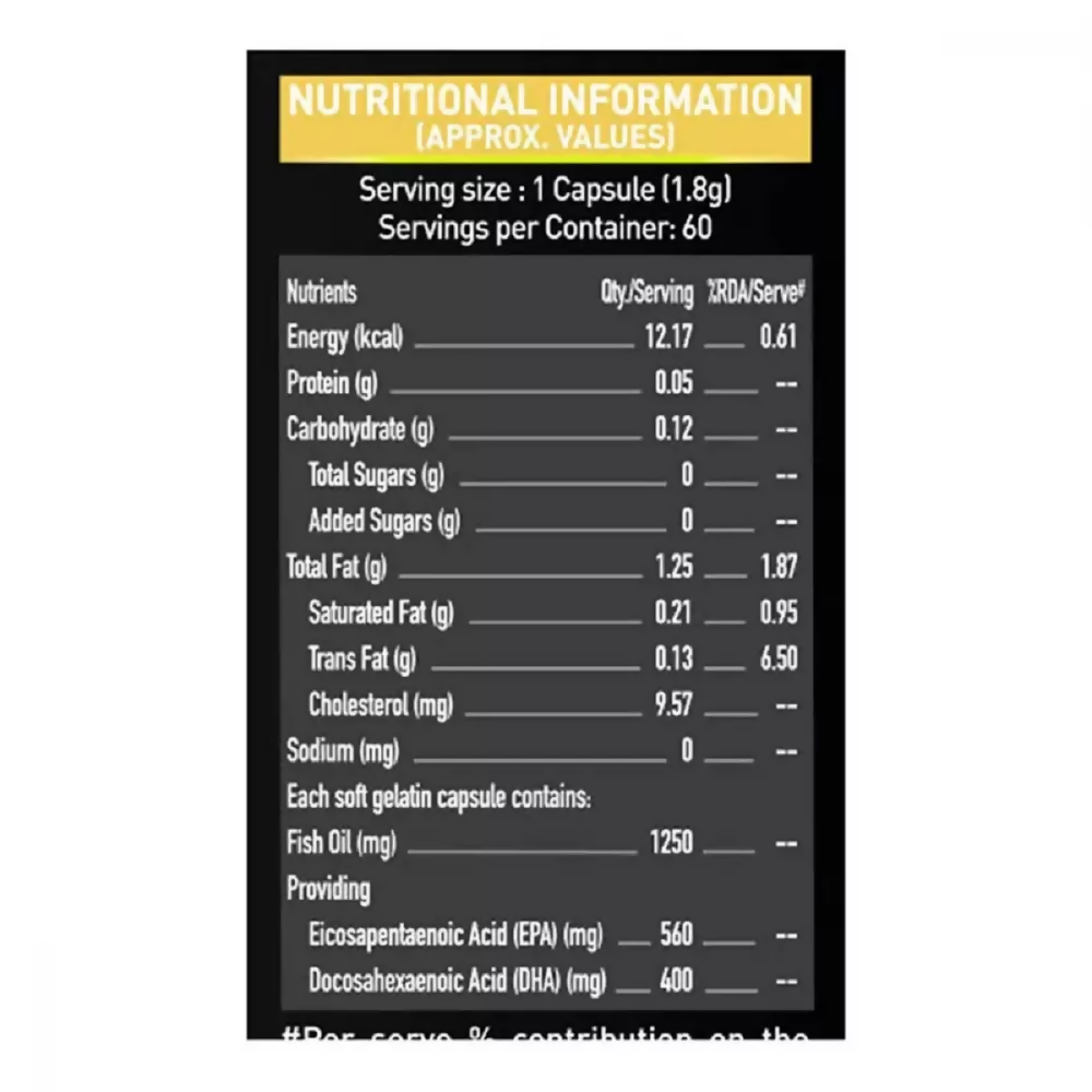 MuscleBlaze Omega 3 Fish Oil Gold Capsules - Distacart