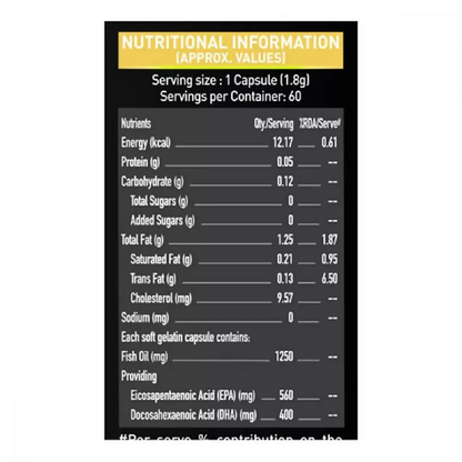 MuscleBlaze Omega 3 Fish Oil Gold Capsules - Distacart