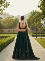 Thumbnail for Lehenga Mart Designer Indian Wedding Lehenga Choli-Green - Distacart
