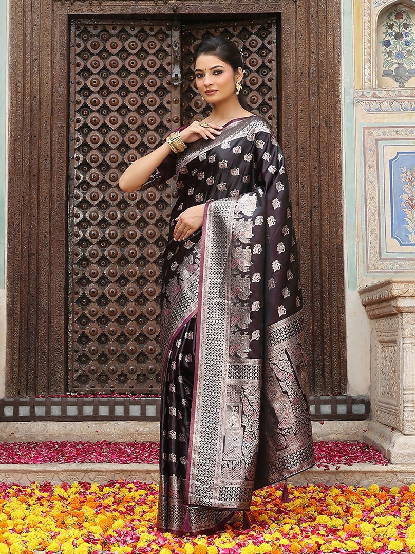Astita Wine Silk Saree