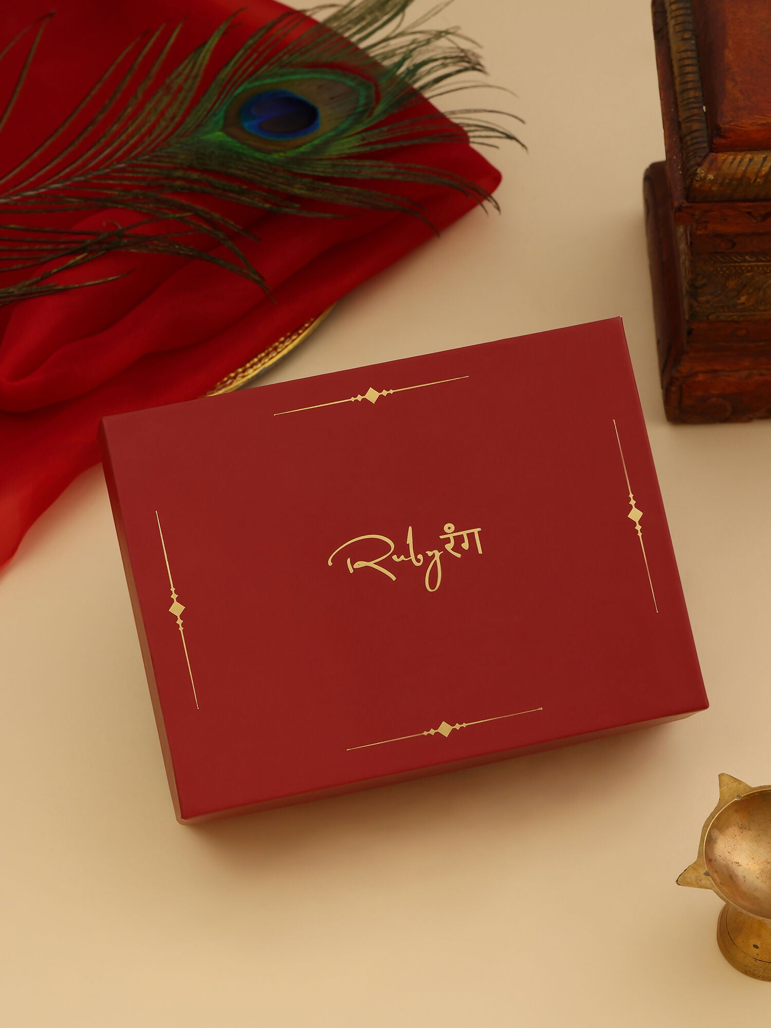 Ruby Raang 22k Gold Polished Stonework Moissanite Choker With Earrings