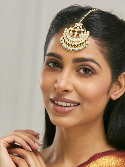 Nuyug 22k Gold Plated Crescent Maang Tikka - Distacart