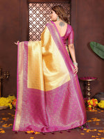 Thumbnail for Aastha Fashion Cream Tissue Silk Woven Saree - Distacart