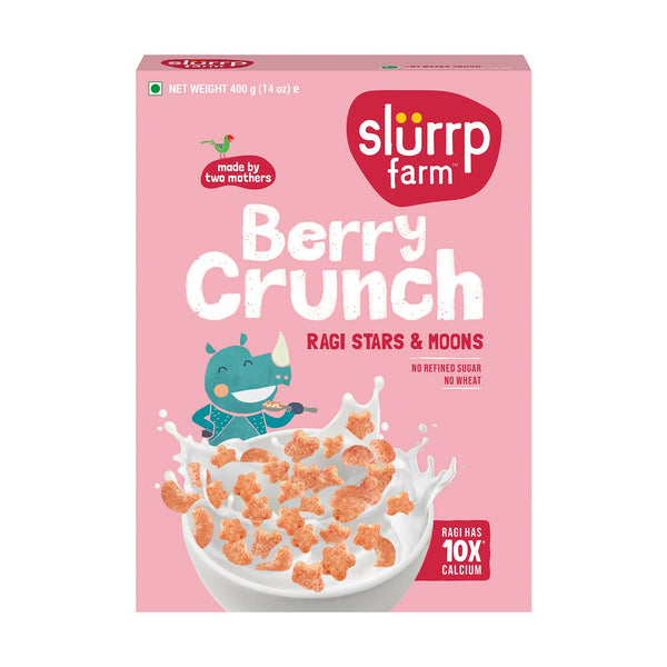 Slurrp Farm Berry Crunch Strawberry Cereal (Ragi Stars & Moons) - Distacart