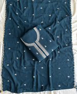 Thumbnail for KC Bollywood Style Teal Blue Georgette Suit For Women - Dista