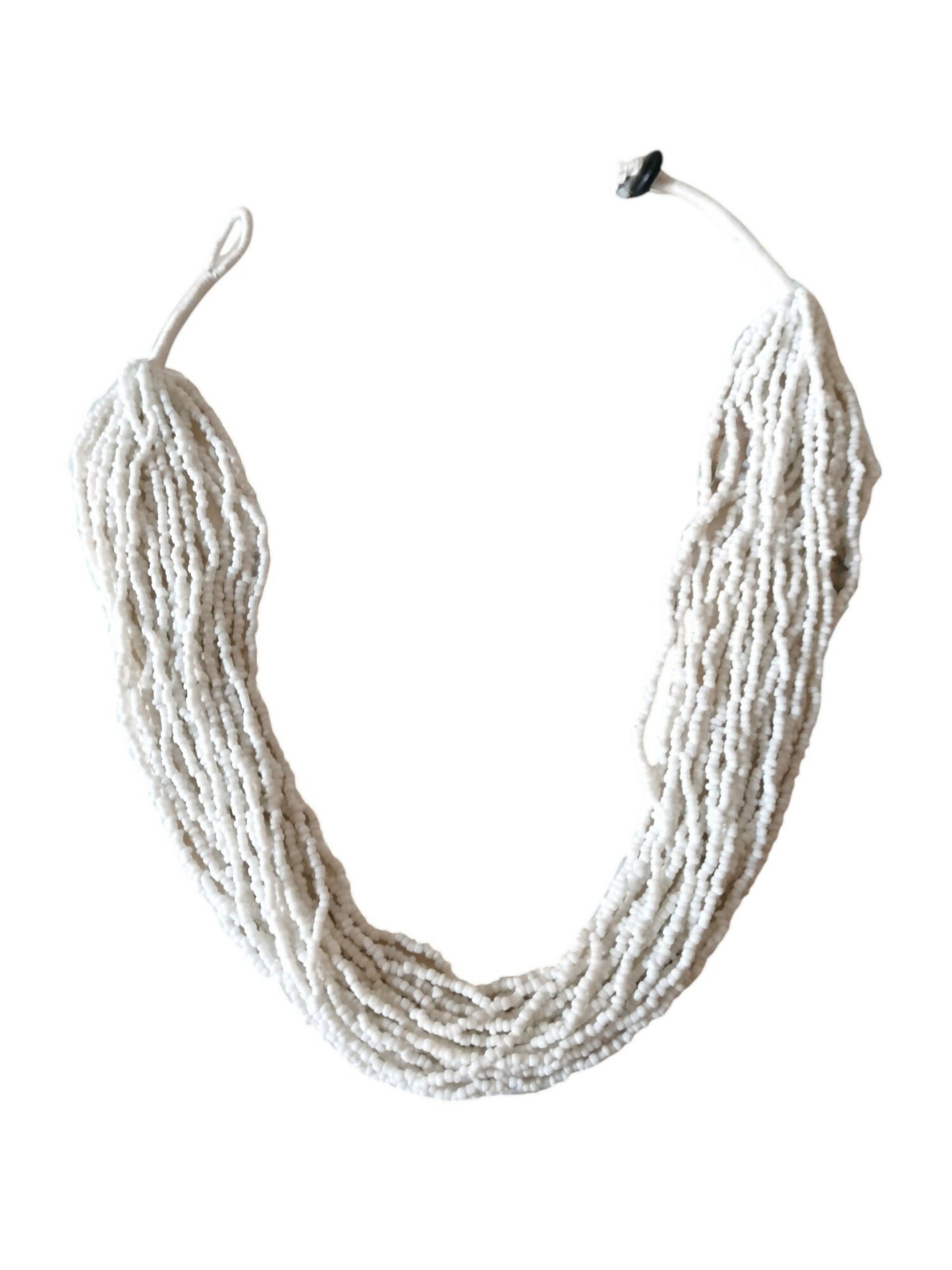 Inhanns Handmade Beaded Multilayer Necklace, 20 Layers - White - Distacart