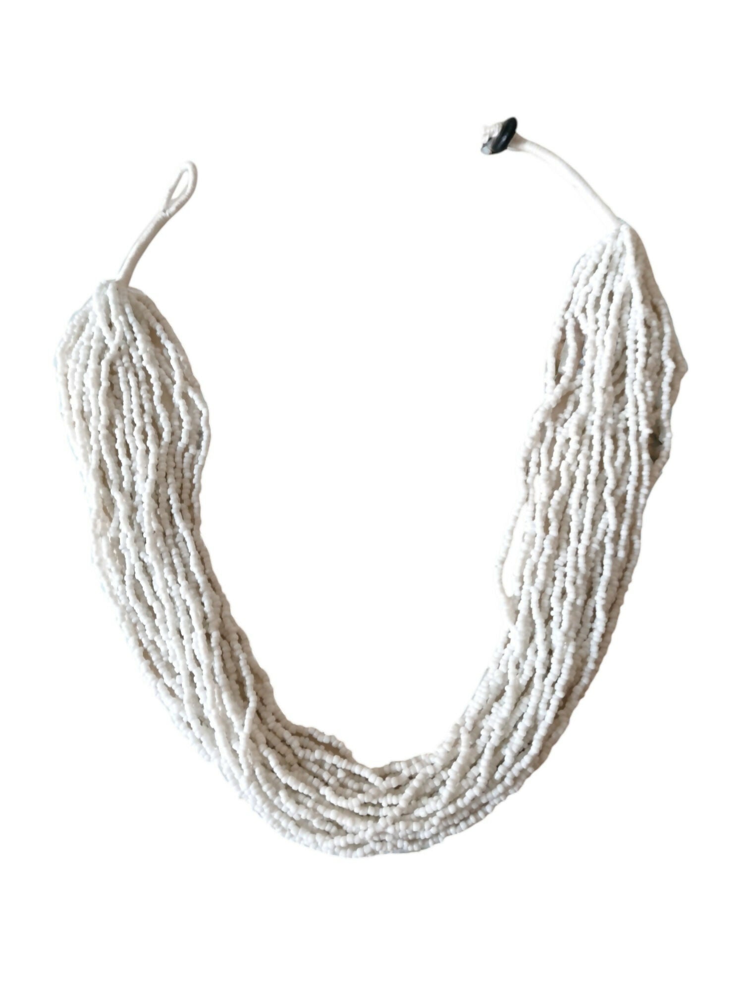 Inhanns Handmade Beaded Multilayer Necklace, 20 Layers - White - Distacart