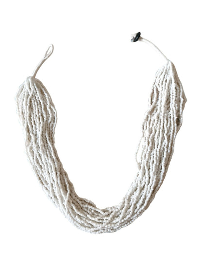Inhanns Handmade Beaded Multilayer Necklace, 20 Layers - White - Distacart