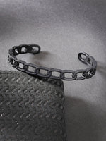 Thumbnail for NVR Men's Black Rhodium-Plated Metal Cuff Bracelet - Distacart