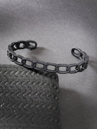 NVR Men's Black Rhodium-Plated Metal Cuff Bracelet - Distacart