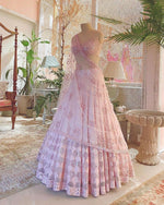 Thumbnail for Jyoti Fashion Dreamy Baby Pink Silk Thread with Paper Mirror & Cut work Lehenga Choli with Dupatta - Distacart