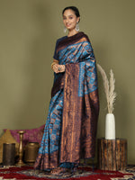 Thumbnail for Astita Lichi Silk Sky Blue Saree