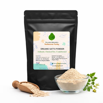 Village-Organica Sattu Powder Hand-Pounded Black Chana Flour - Dista