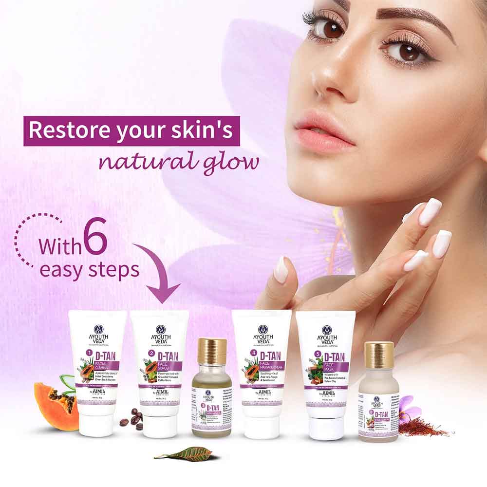 Ayouthveda D- Tan Facial Kit for Tan Removal & Brightness