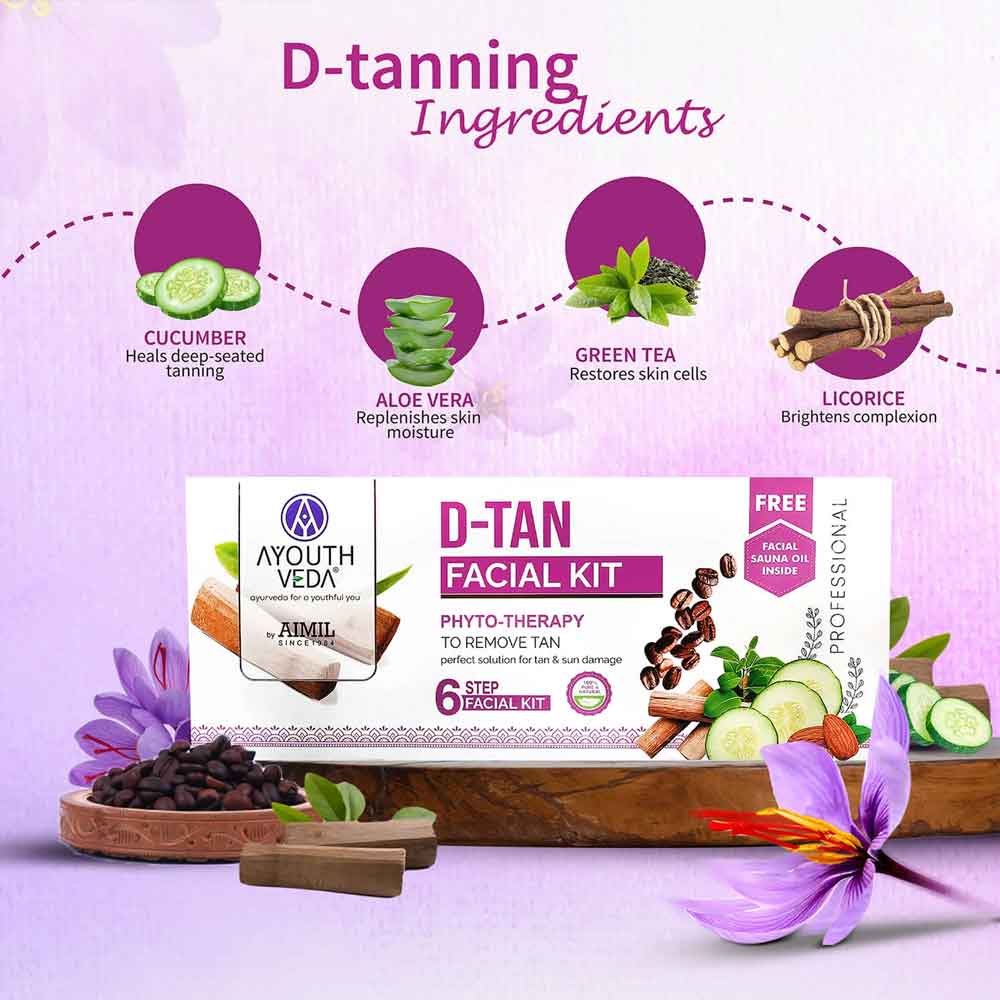 Ayouthveda D- Tan Facial Kit for Tan Removal & Brightness