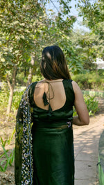 Thumbnail for Teeya Creation Green Color Burberry Silk Embroidery Work Saree - Distacart