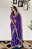 Teeya Creation Purple Color Tabby Silk Embroidery Work Saree - Distacart